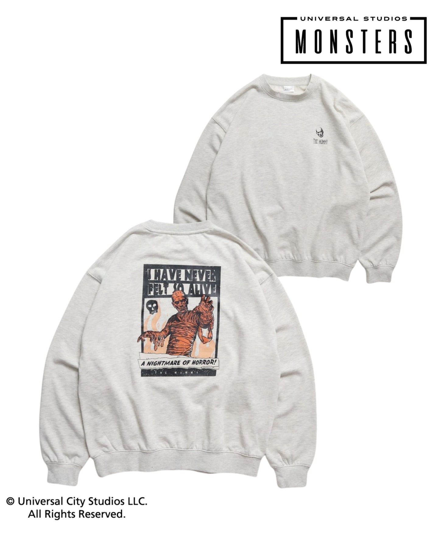 【UNIVERSAL MONSTERS】ポスターイラストスウェット　マミー柄