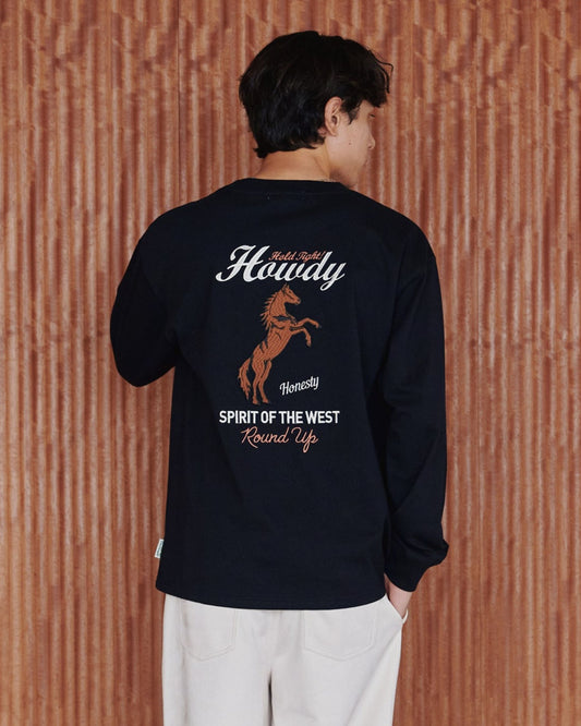 馬刺繍ロゴロンT