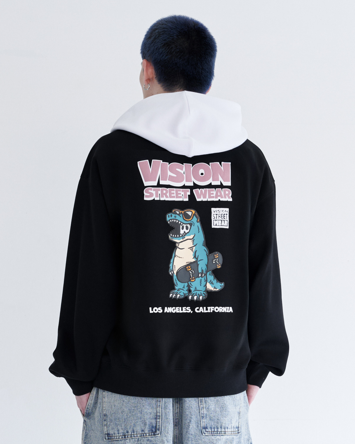 Dinosaur ghost hoodie / ゴースト配色フーディー