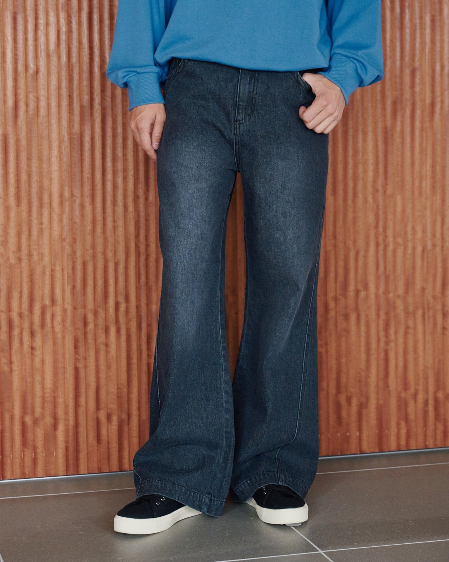 フェード加工フレアデニム