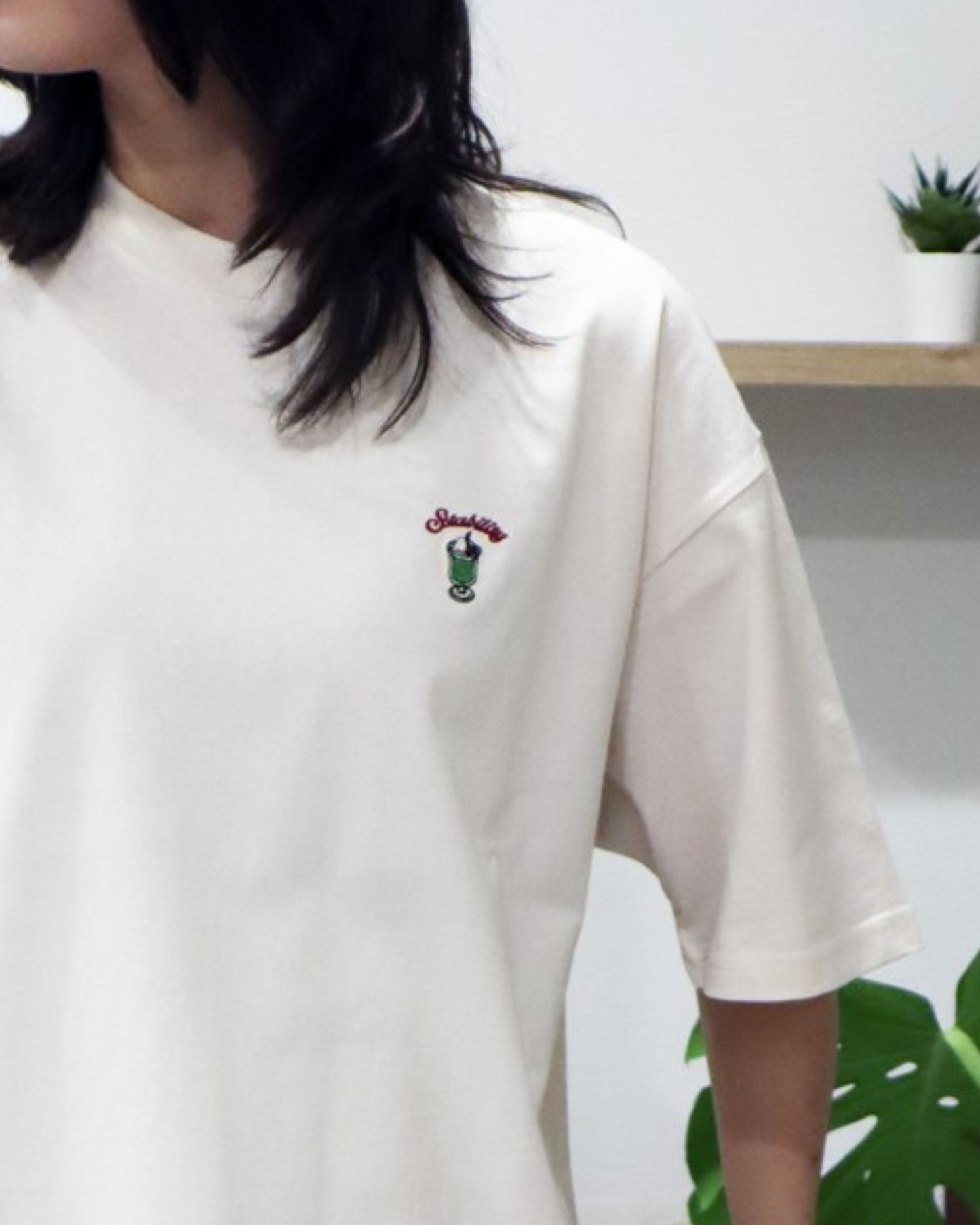 ワンポイント刺繍T　クリームソーダ