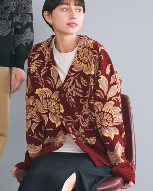 Soft Jacquard Knit Cardigan