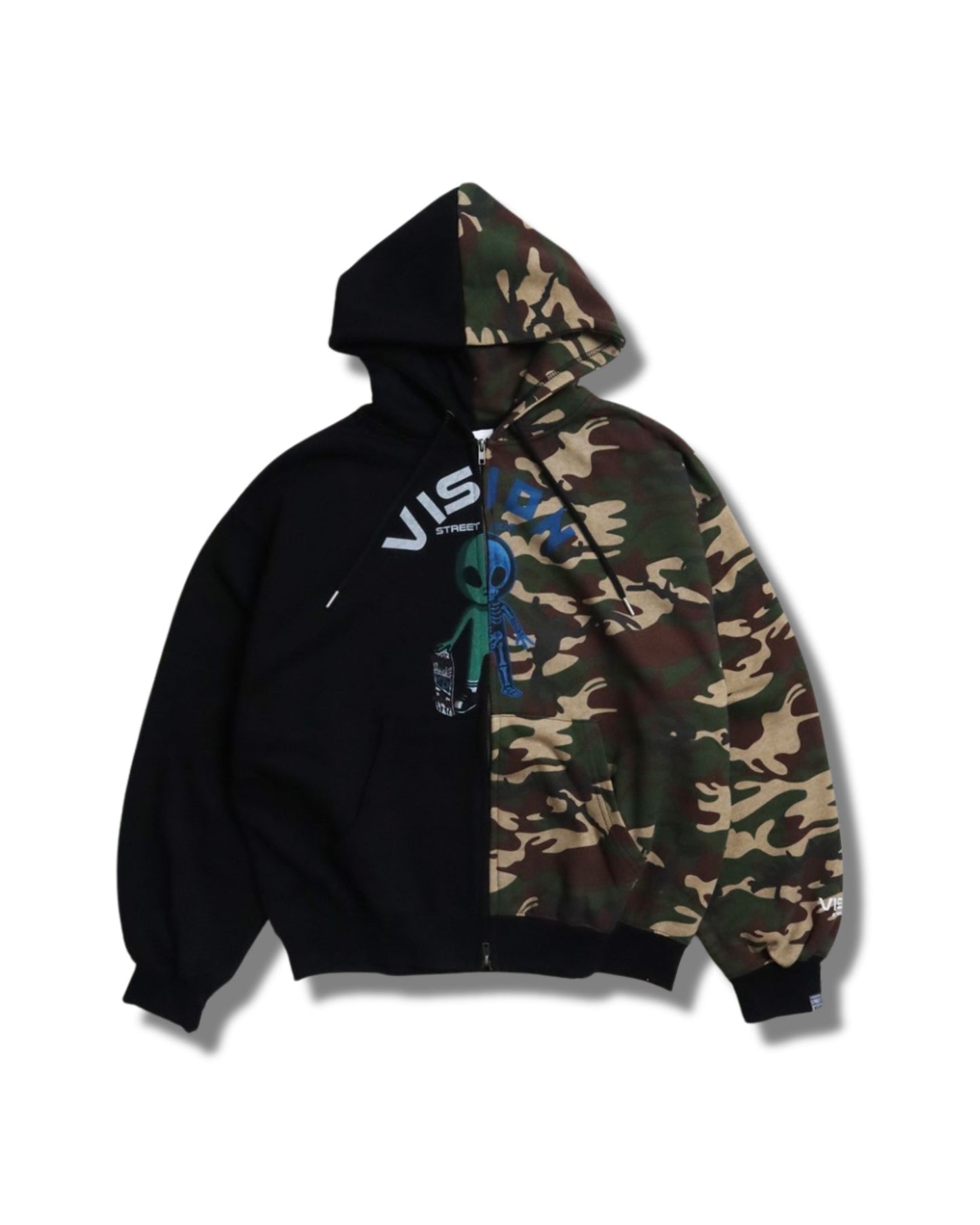 Half Alien ZIP Hoodie / エイリアン切替Wジップパーカー