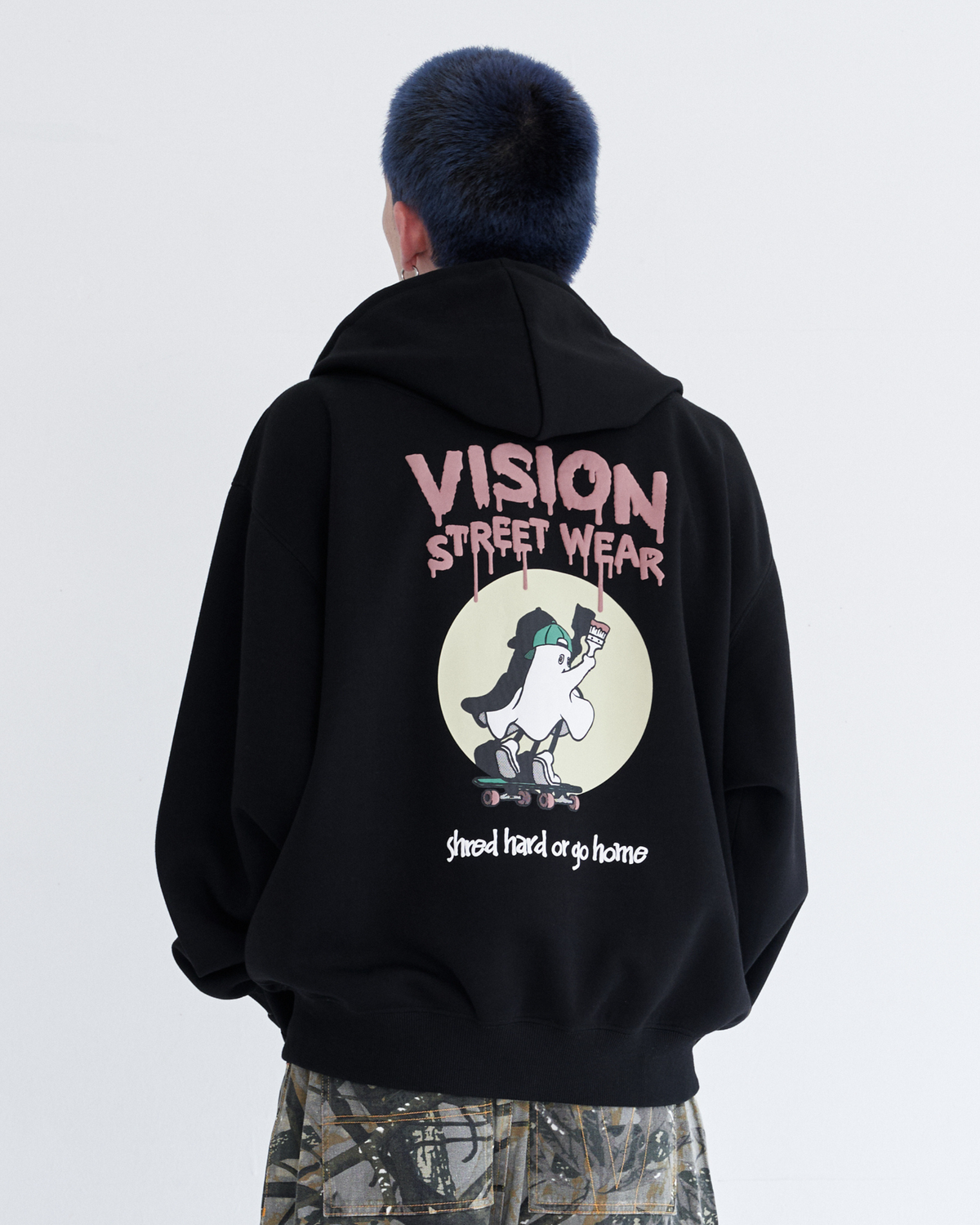 Ghost check hood ZIPPK / ゴーストチェックフードパーカー
