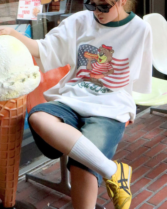 【RedDogs】Ringer BearFlagT-shirt