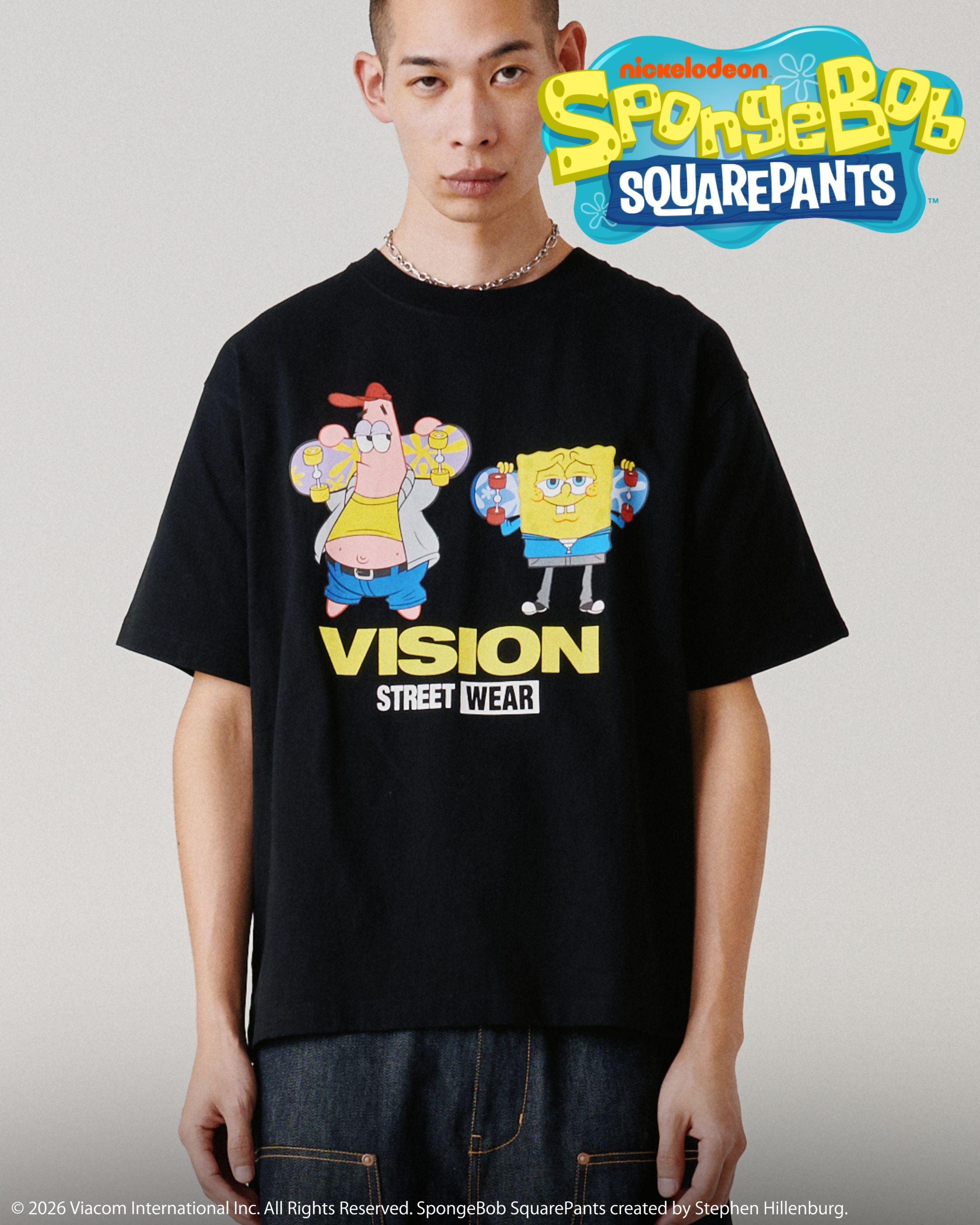 スポンジ・ボブコラボ】SkaterTee / スケーターグラフィックTシャツ