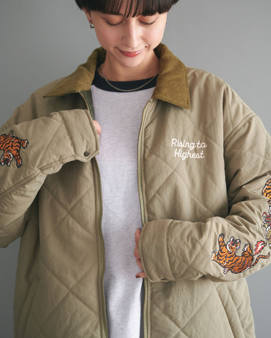 Embroidered Sleeve Quilted Jacket