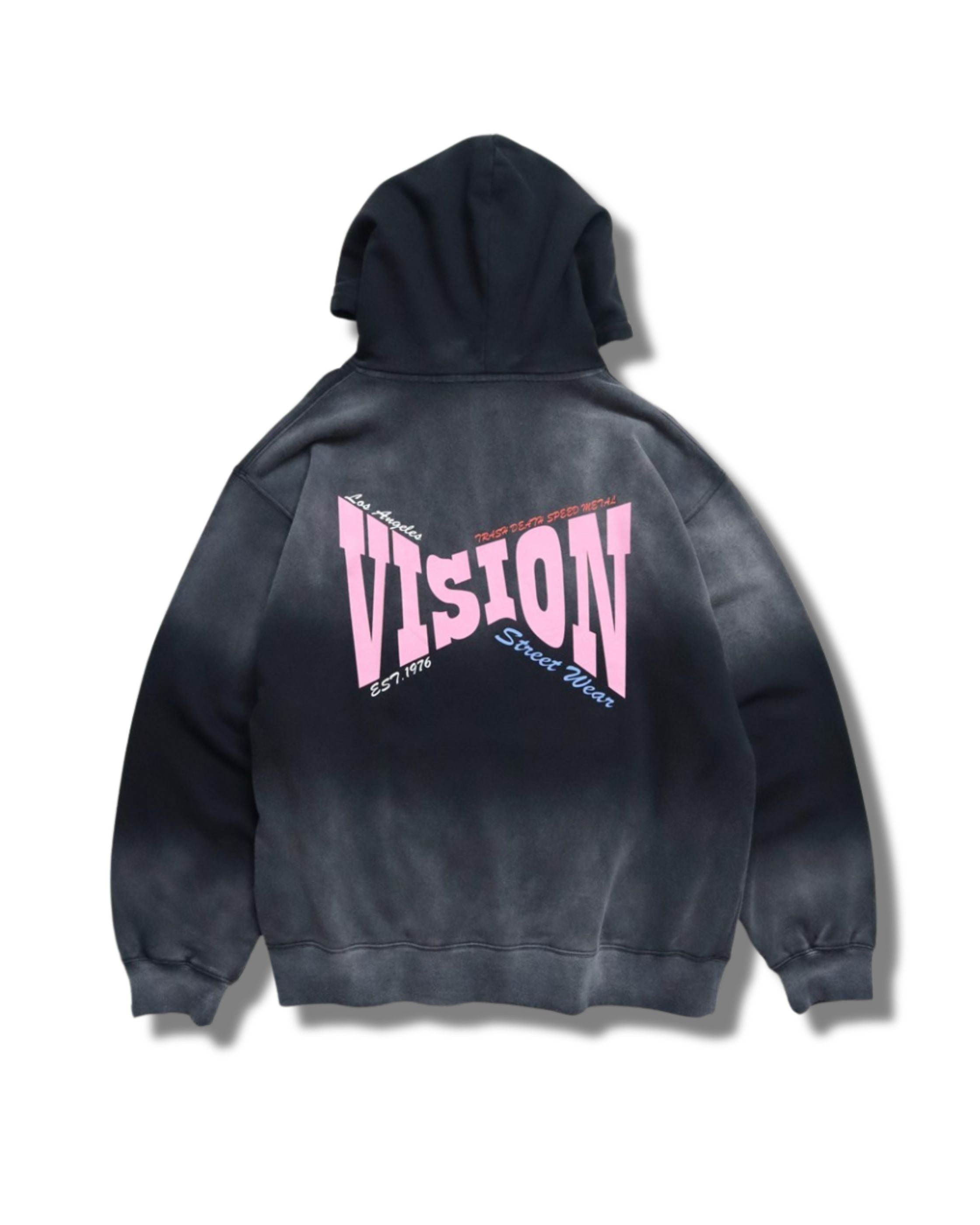 VISION STREET WEAR】Bleach X Logo Hoodie / ヴィンテージ加工BIGロゴ