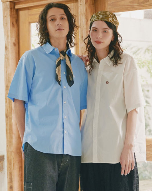 スカーフ付 ロゴ刺繍シャツ　