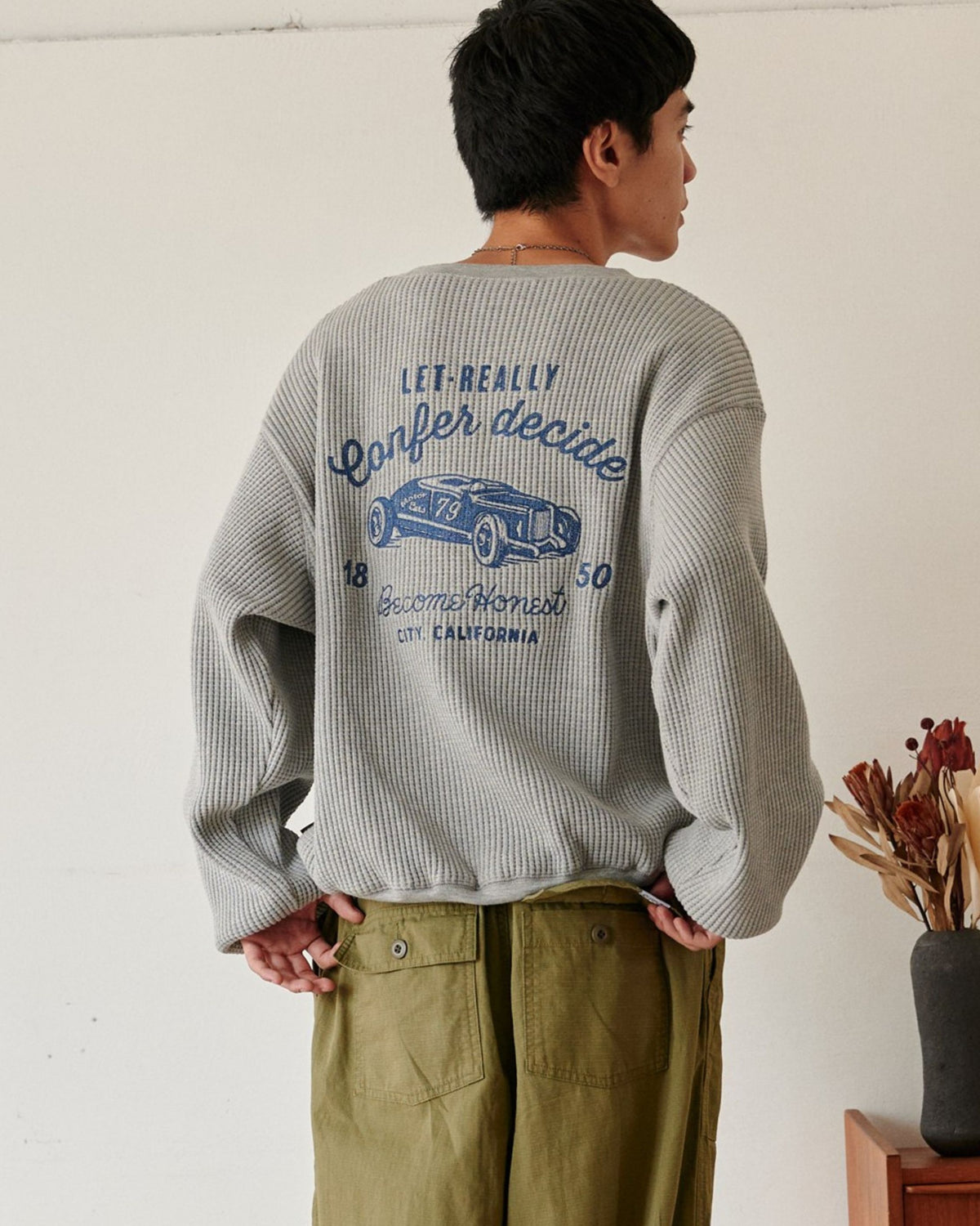 CAR刺繍　ヘビーウェイトワッフルスウェット
