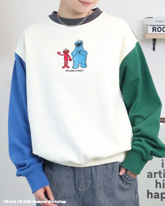 【セサミストリート】フロント刺繍スウェット