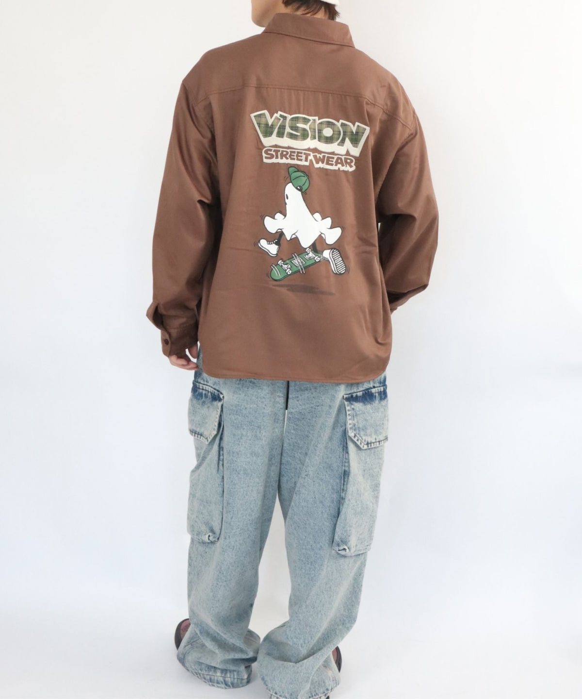 Ghost shirt / 異素材ロゴゴーストシャツ