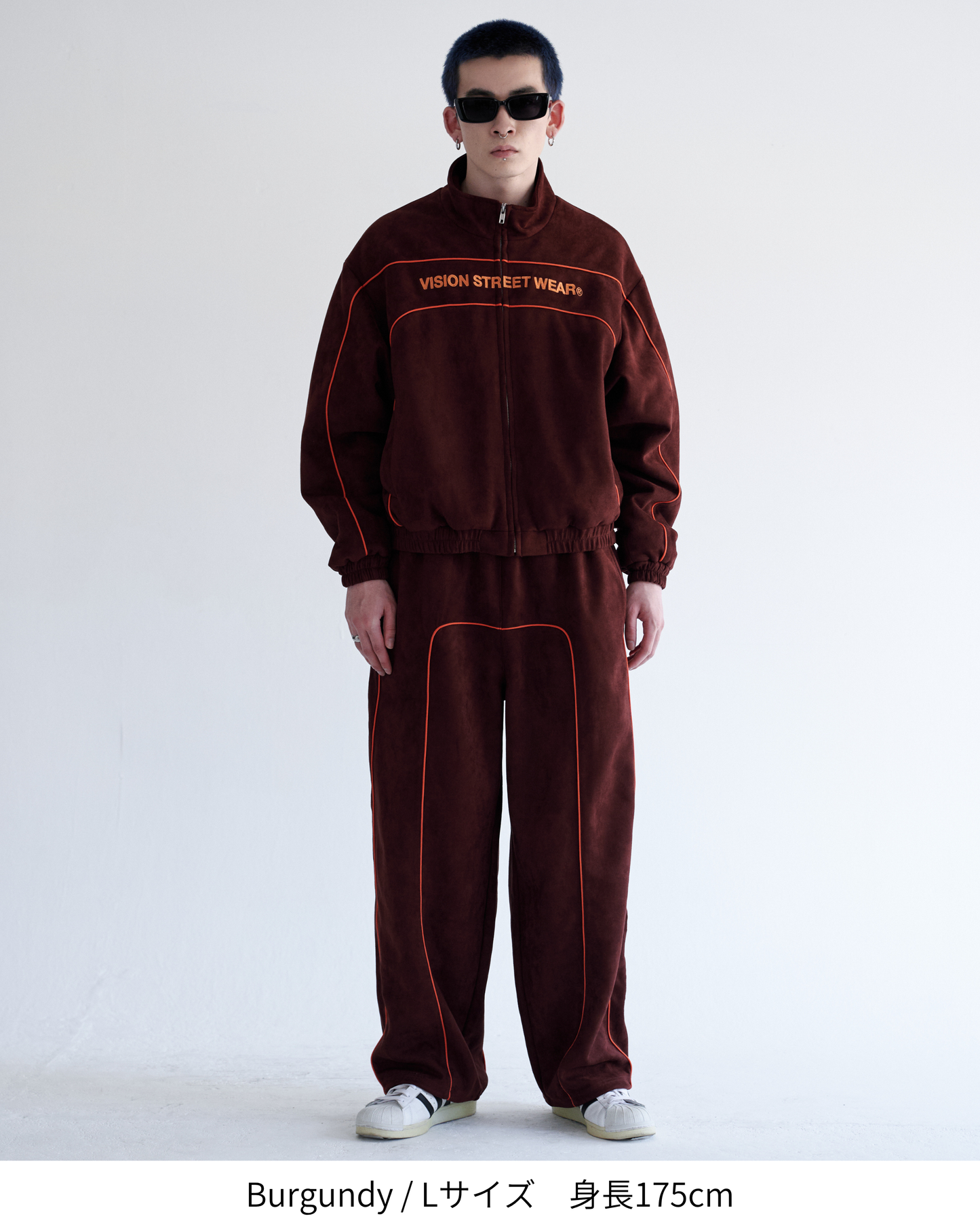 Fake suede piping padded jacket / フェイクスエードパイピング中綿ジャケット