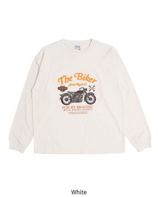 バイク刺繍ロンTee