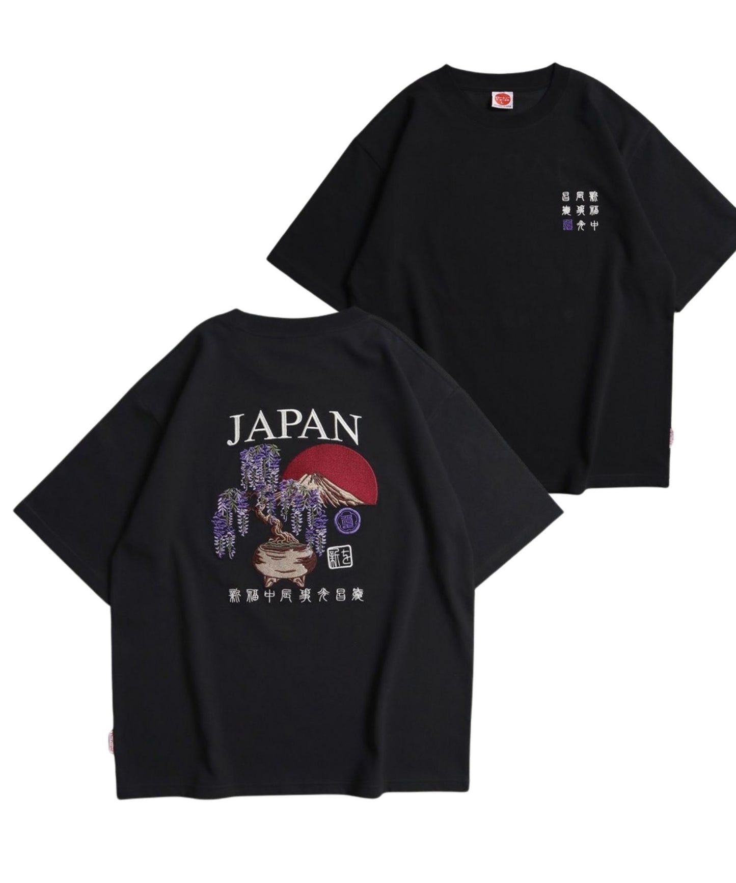 【Japan Series】WISTERIA-BONSAI Tee / 藤の花盆栽  刺繍Tシャツ