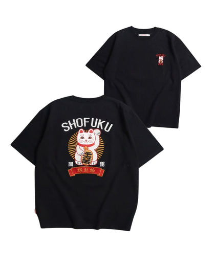 【Japan Series】MANEKINEKO Tee / 招き猫　刺繍Tシャツ