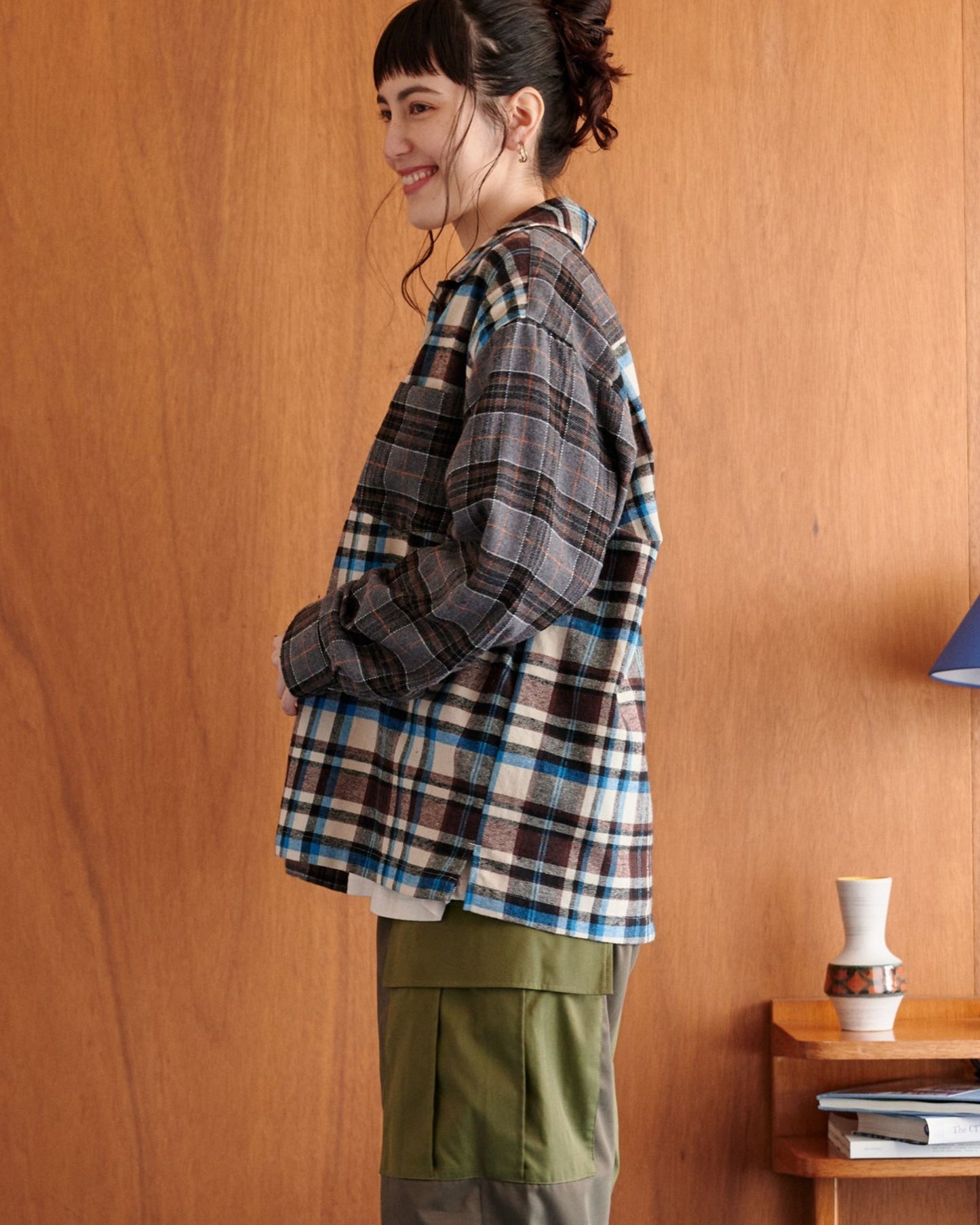【10色展開】ネルチェックシャツ