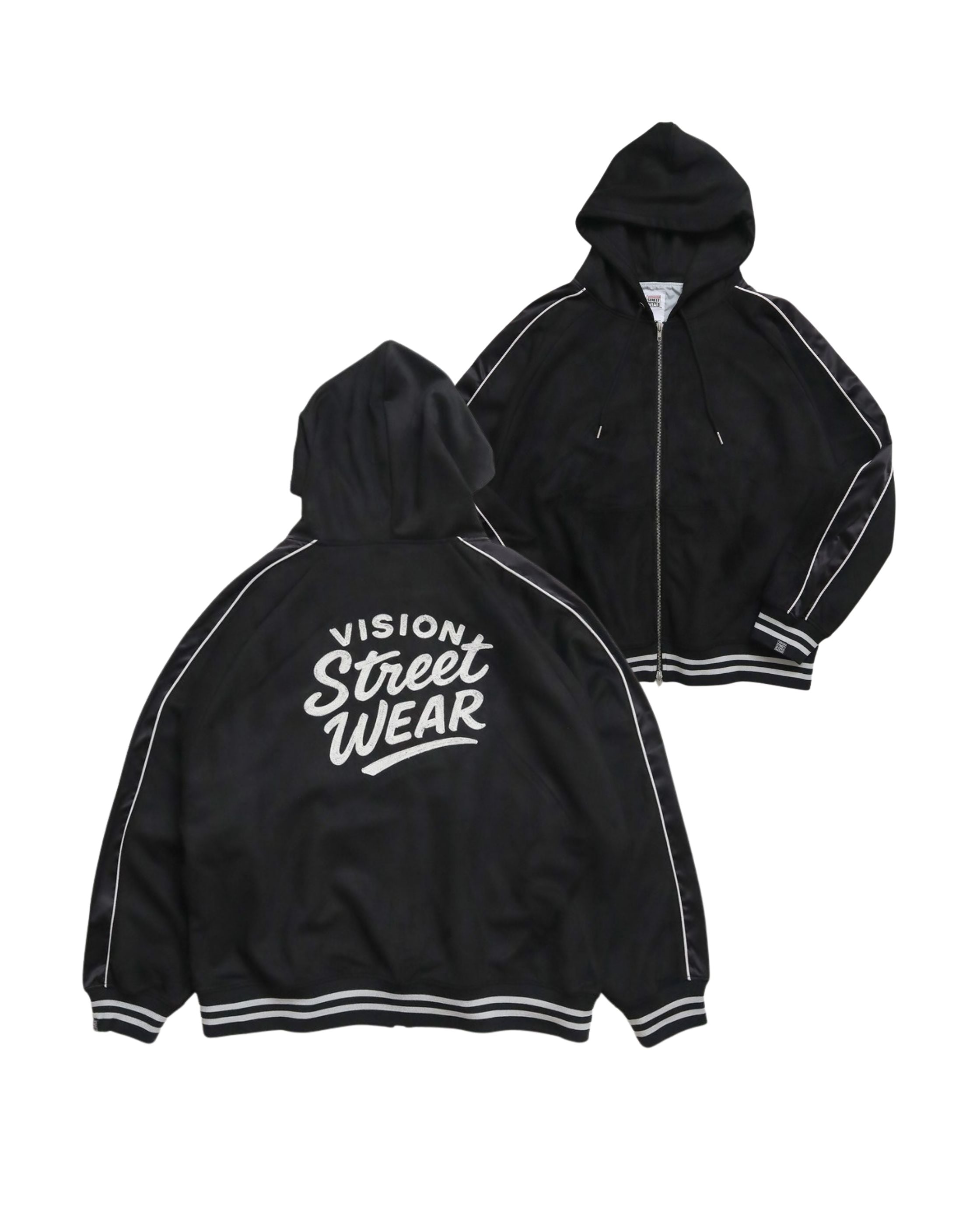 VISION STREET WEAR】Satin Line Jacket / フェイクスウェードZIP