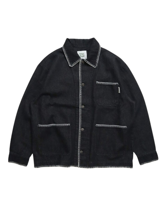 ブランケットステッチ　デニムジャケット