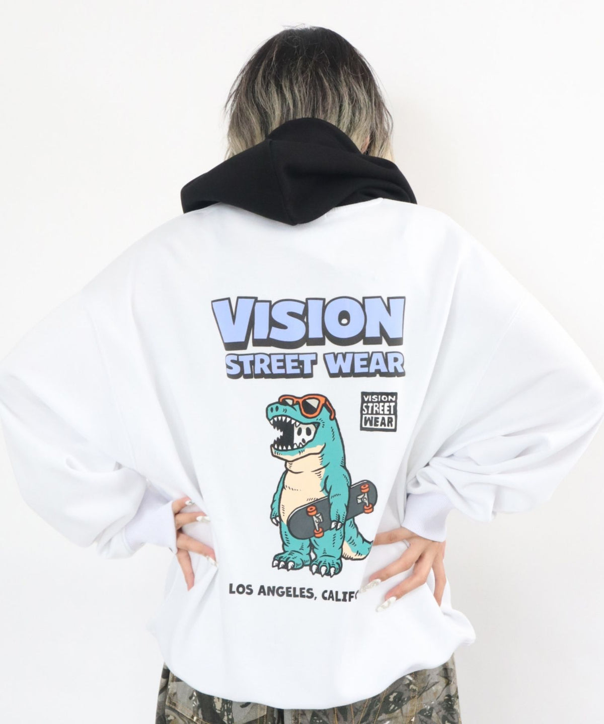 Dinosaur ghost hoodie / ゴースト配色フーディー