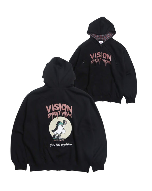 Ghost check hood ZIPPK / ゴーストチェックフードパーカー