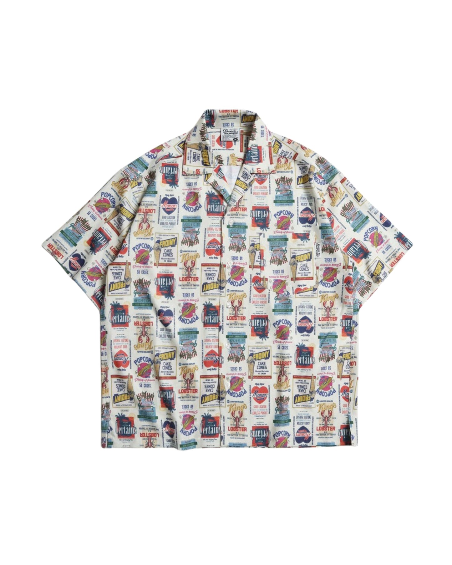 【梨地】総柄シャツ