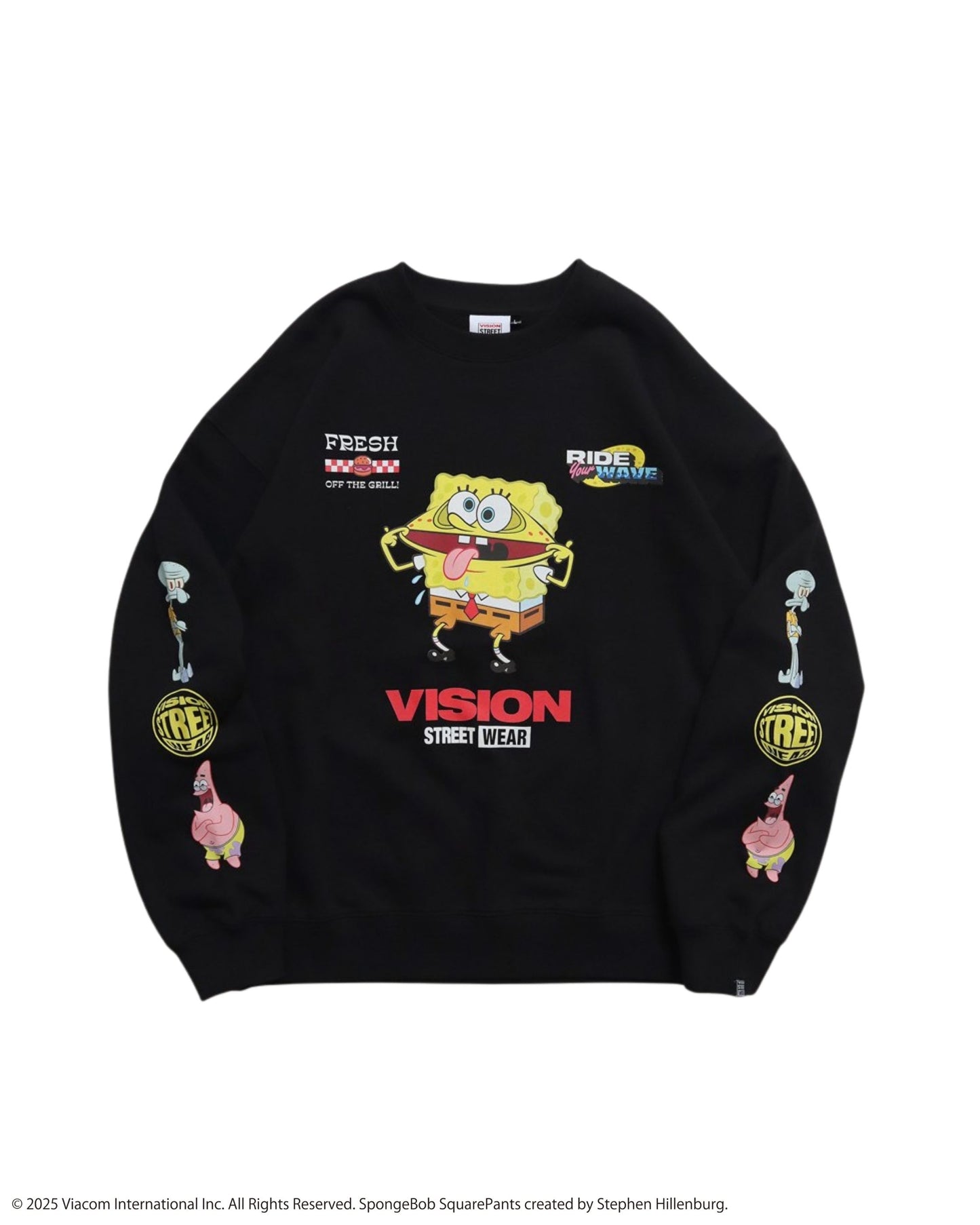 【スポンジ・ボブコラボ】Racing Sweatshirt / 袖プリントコラボスウェット