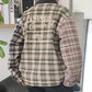 襟コーデュロイ　チェック柄ジャケット