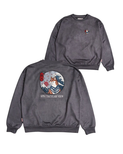 【JapanSeries】SHIBAINU Suede Sweatshirt