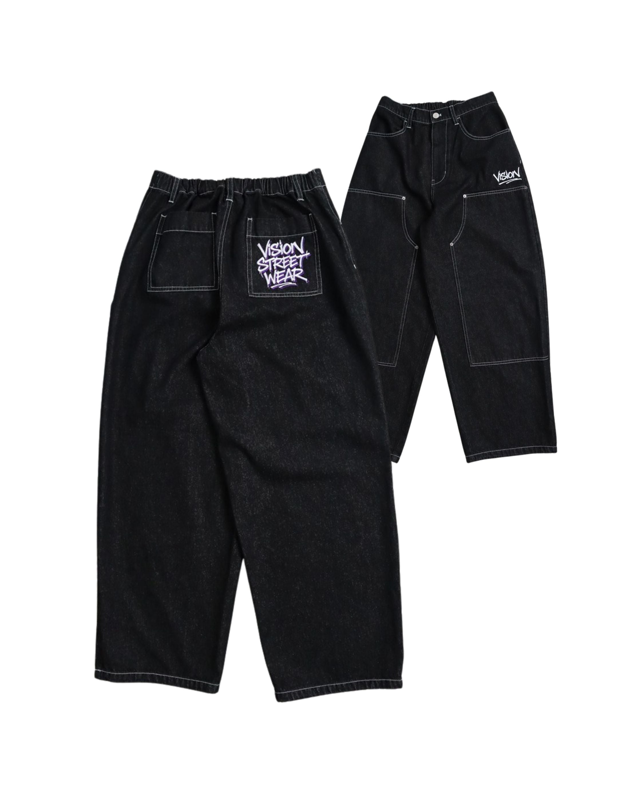 VISION STREET WEAR】ouble Knee Denim / ロゴ刺繍ダブルニー デニム