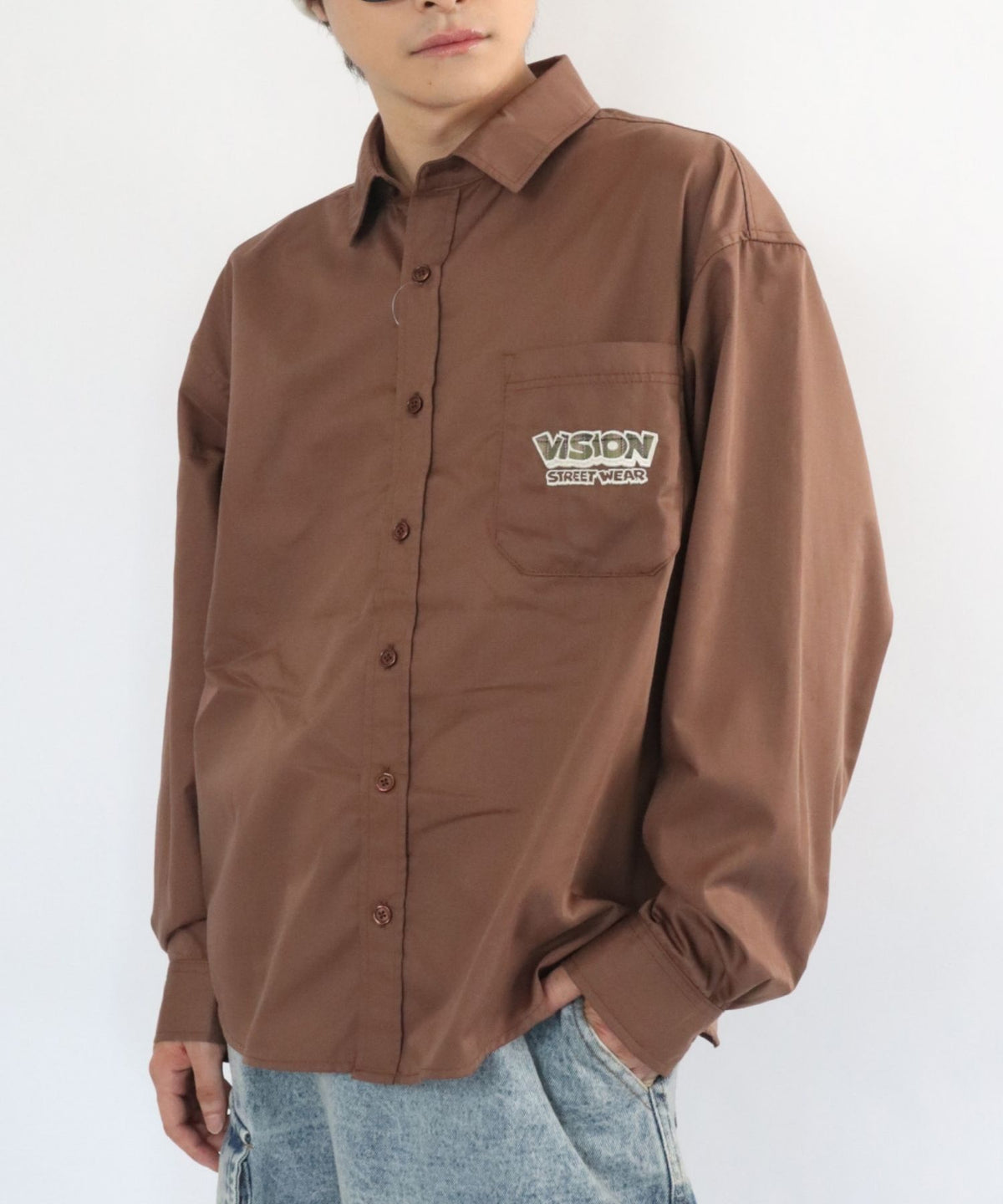 Ghost shirt / 異素材ロゴゴーストシャツ