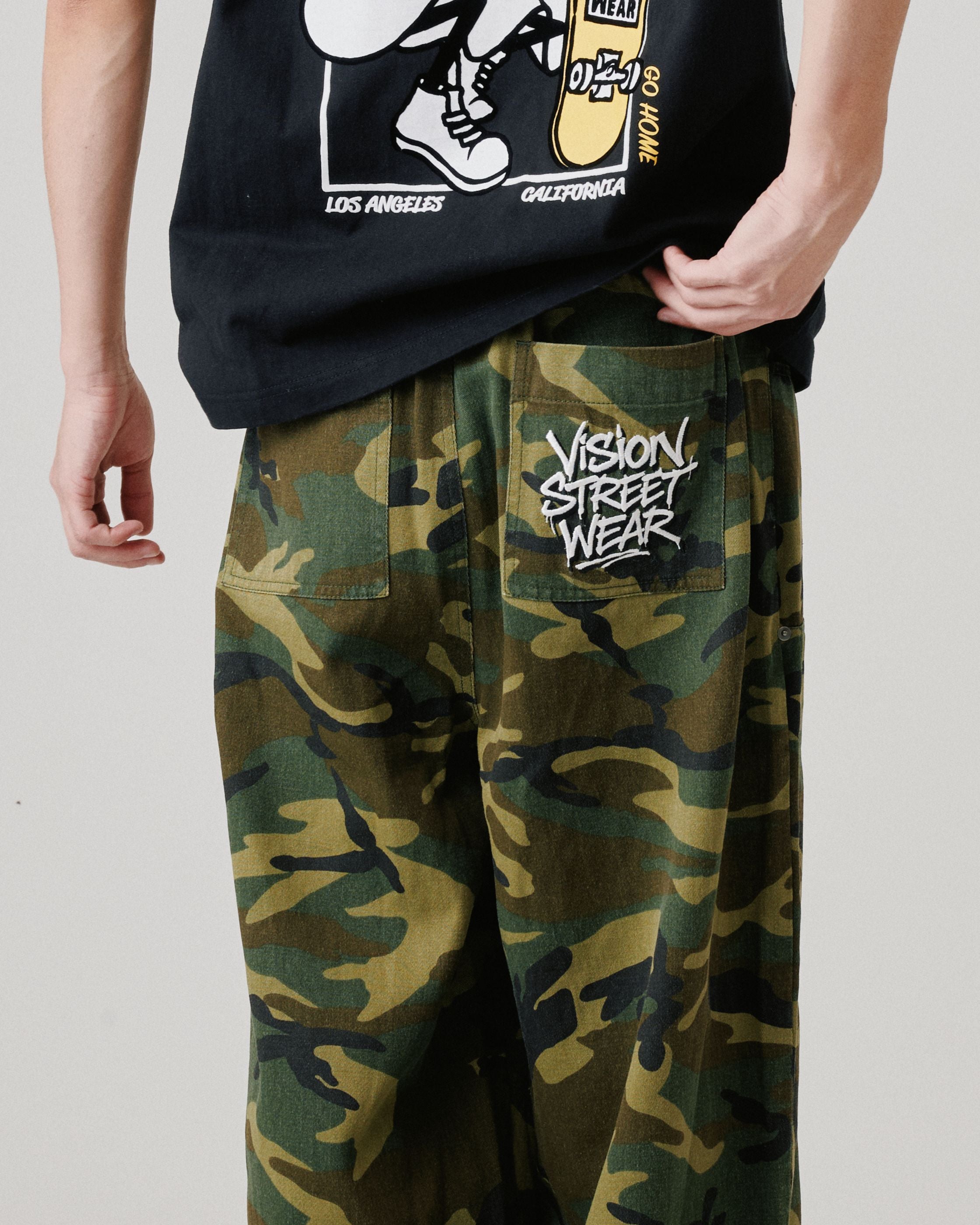 VISION STREET WEAR】Double Knee Denim / ロゴ刺繍ダブルニー デニム