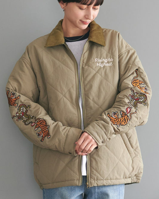 Embroidered Sleeve Quilted Jacket