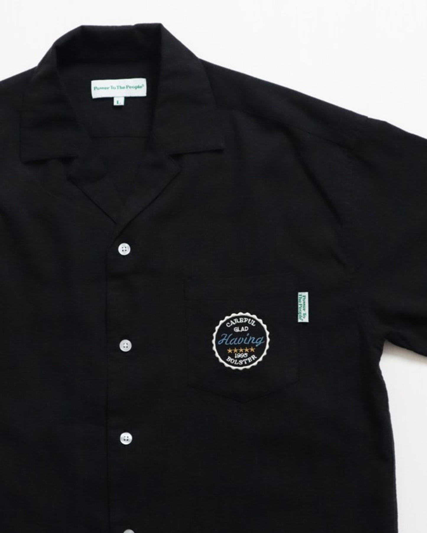 リネンライクシャツ　ビール柄