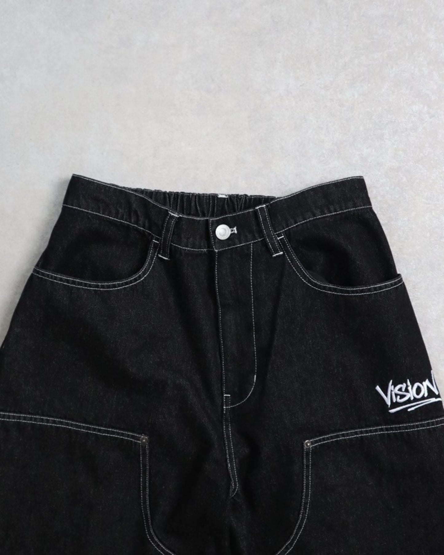 Double Knee Denim / ロゴ刺繍ダブルニー デニムパンツ