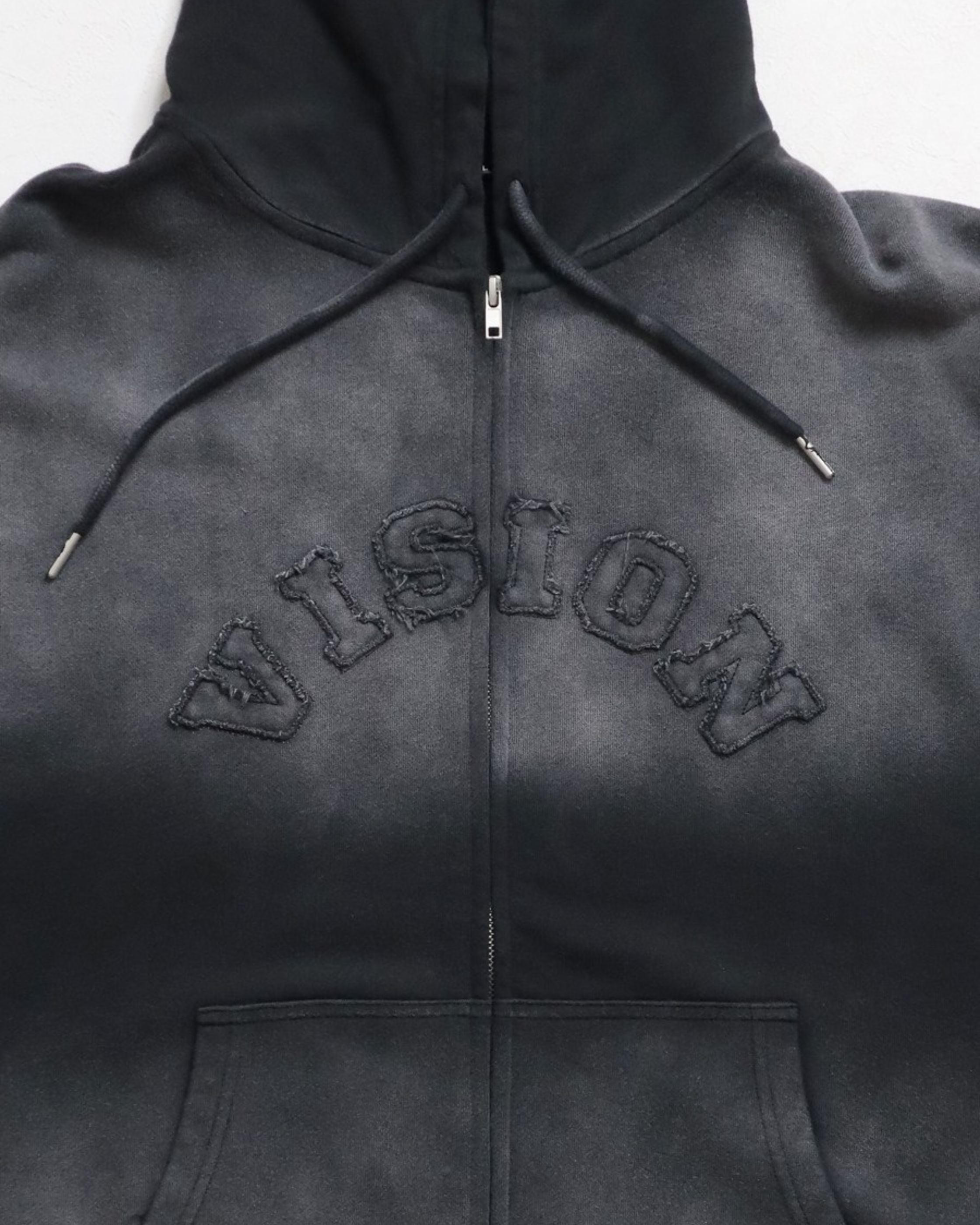 VISION STREET WEAR】Bleach College ZIP / ブリーチ加工Wジップ