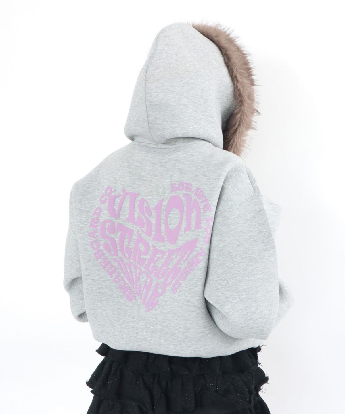 Ponch fur hood zip hoodie / ポンチファーフードZIPパーカー