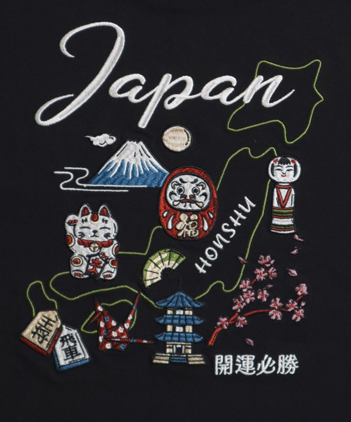 【Japan Series】JAPAN-MAP Tee / 名所マップ刺繍Tシャツ