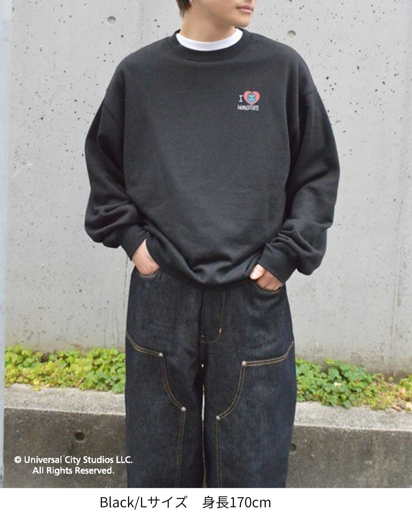 【UNIVERSAL MONSTERS】イラストプリントスウェット　ドラキュラ柄