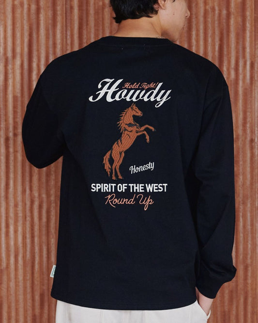 馬刺繍ロゴロンT