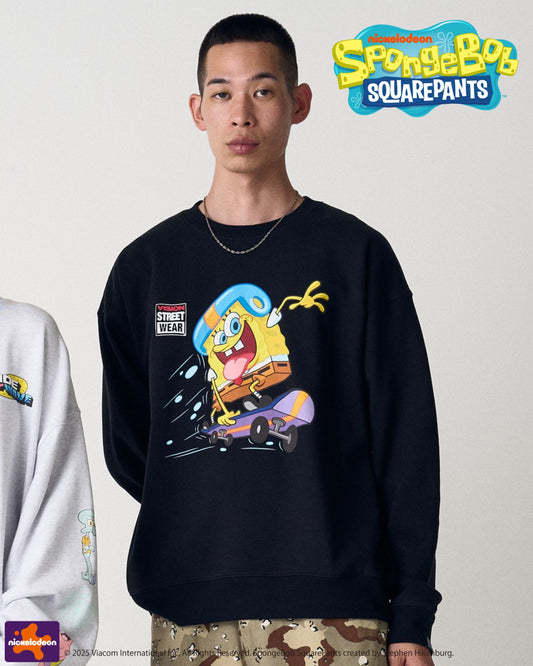 【スポンジ・ボブコラボ】Skateboard Sweatshirt / POPプリントコラボスウェット