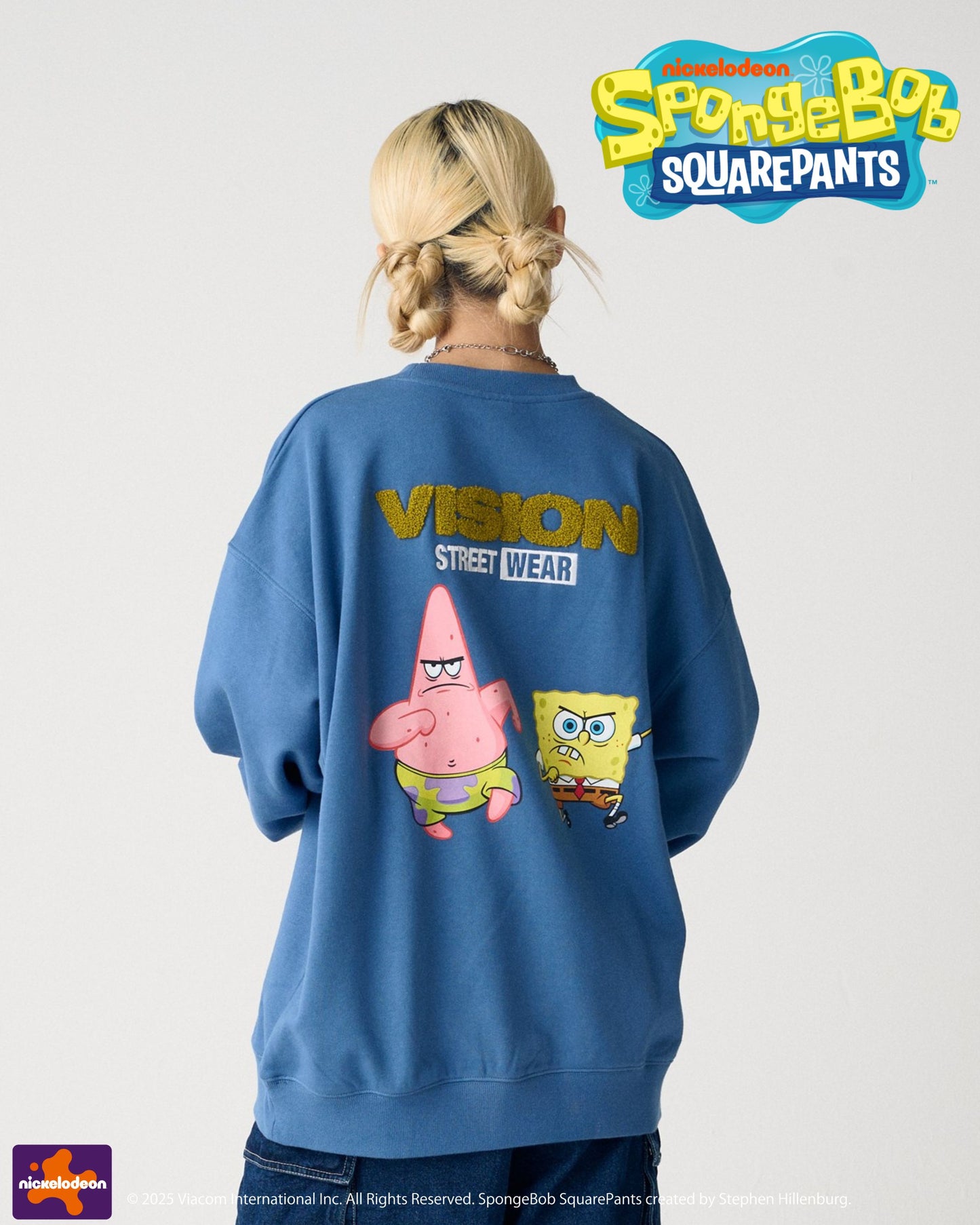 【スポンジ・ボブコラボ】SpongeBob & Patrick Sweatshirt / サガラ刺繍ストリートスウェット