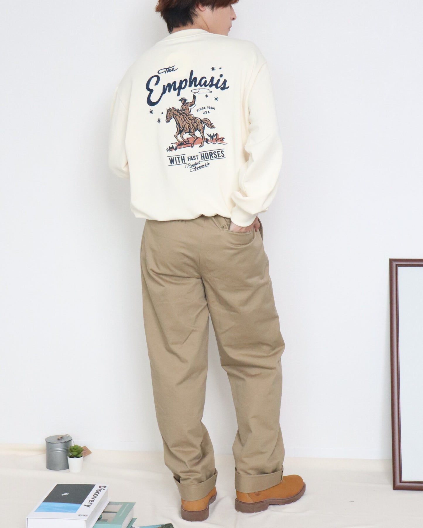 カウボーイ刺繍スウェット