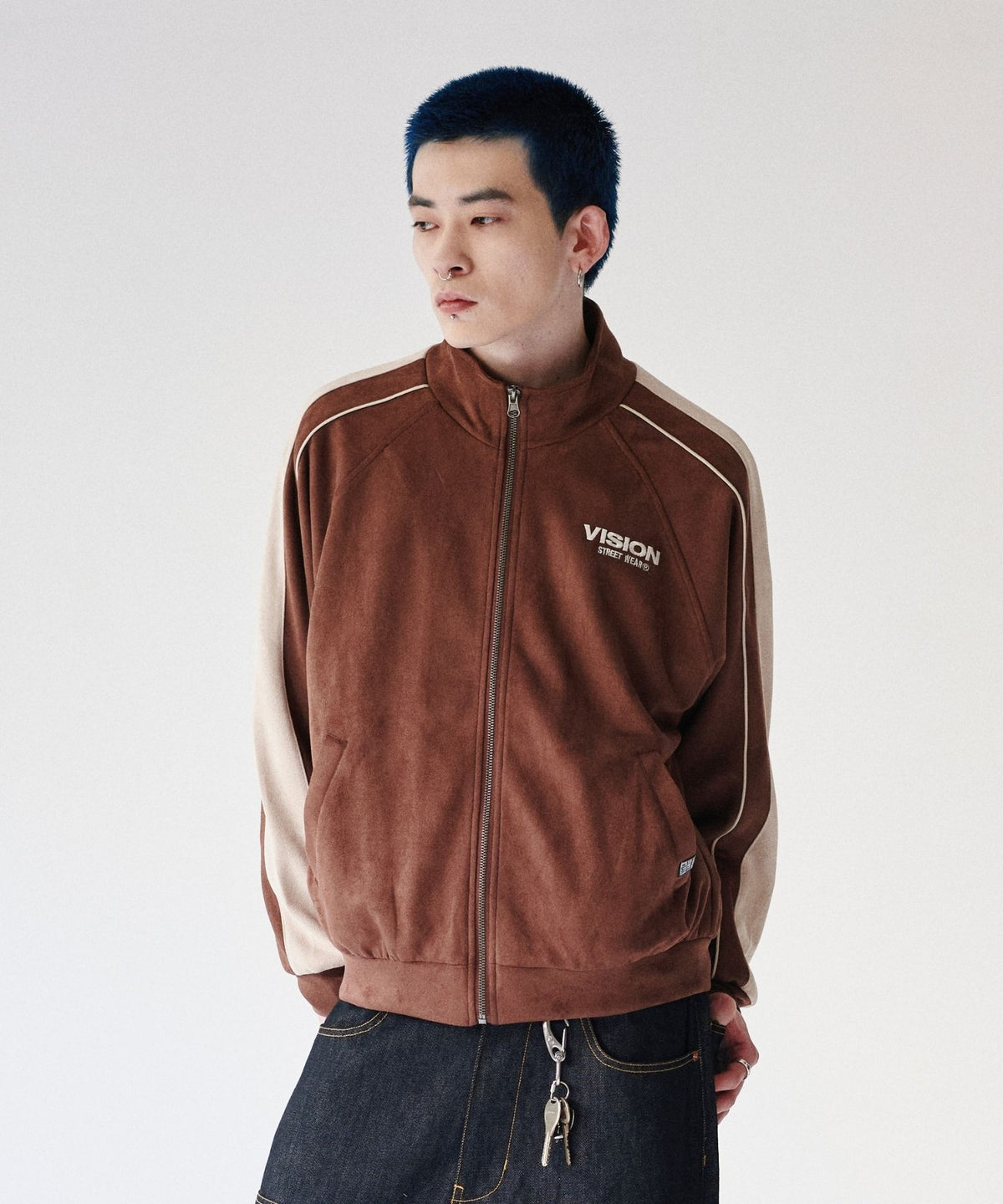 Fake suede track jacket / フェイクスエードトラックジャケット