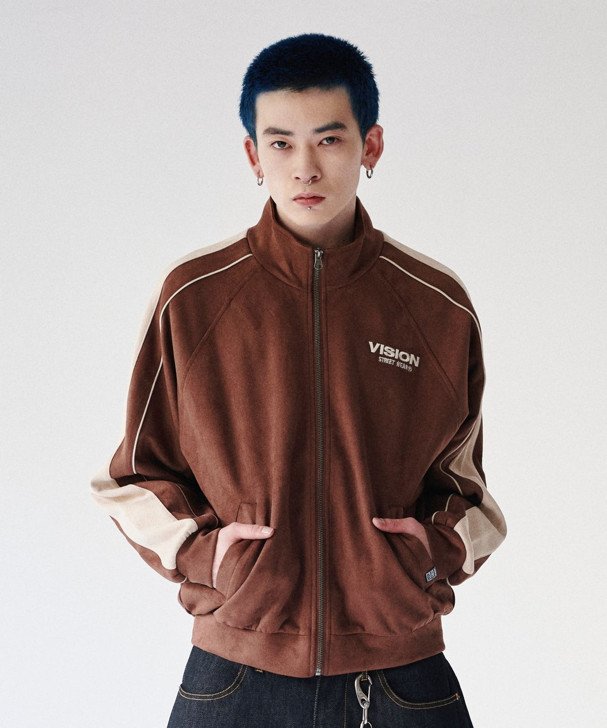 Fake suede track jacket / フェイクスエードトラックジャケット