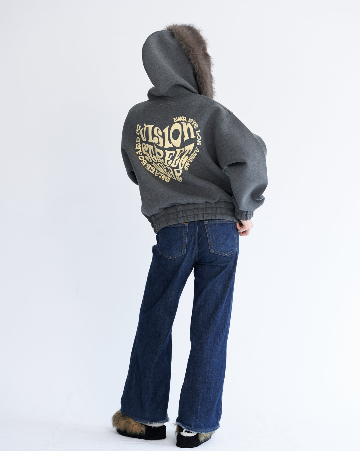 Ponch fur hood zip hoodie / ポンチファーフードZIPパーカー
