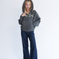 Ponch fur hood zip hoodie / ポンチファーフードZIPパーカー