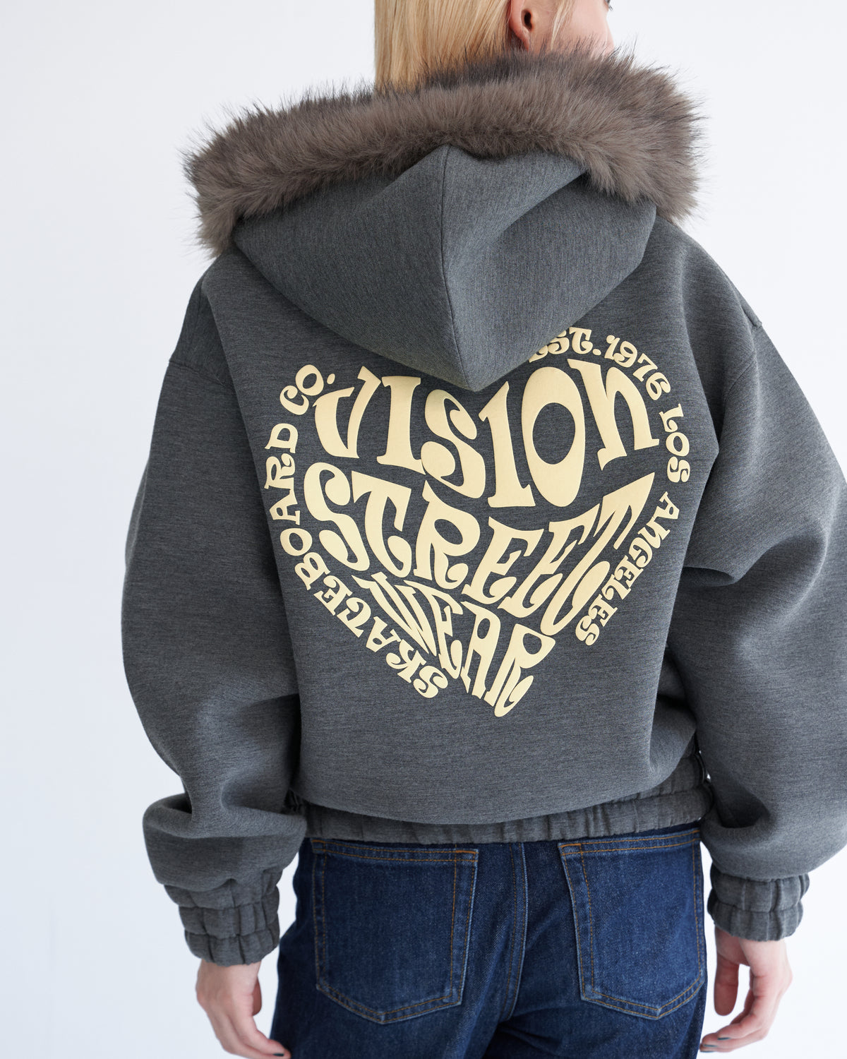 Ponch fur hood zip hoodie / ポンチファーフードZIPパーカー