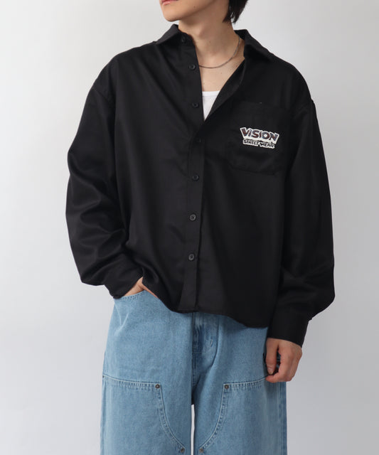 Ghost shirt / 異素材ロゴゴーストシャツ