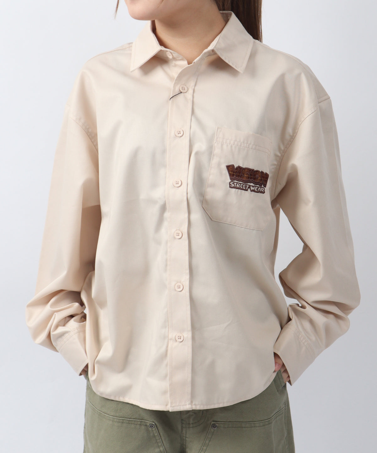 Ghost shirt / 異素材ロゴゴーストシャツ